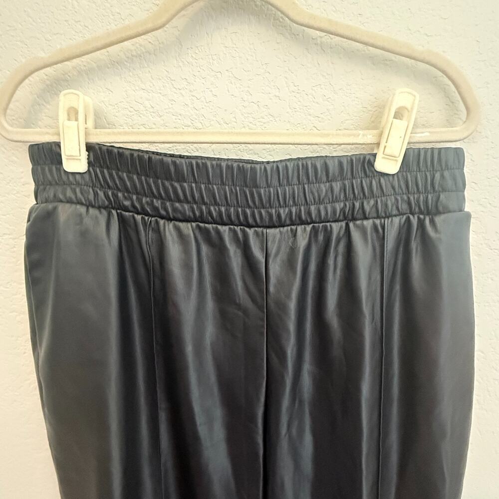 Express Faux Leather Jogger Pants Black Size Large Women’s Elastic Waist Tapered - Picture 4 of 8